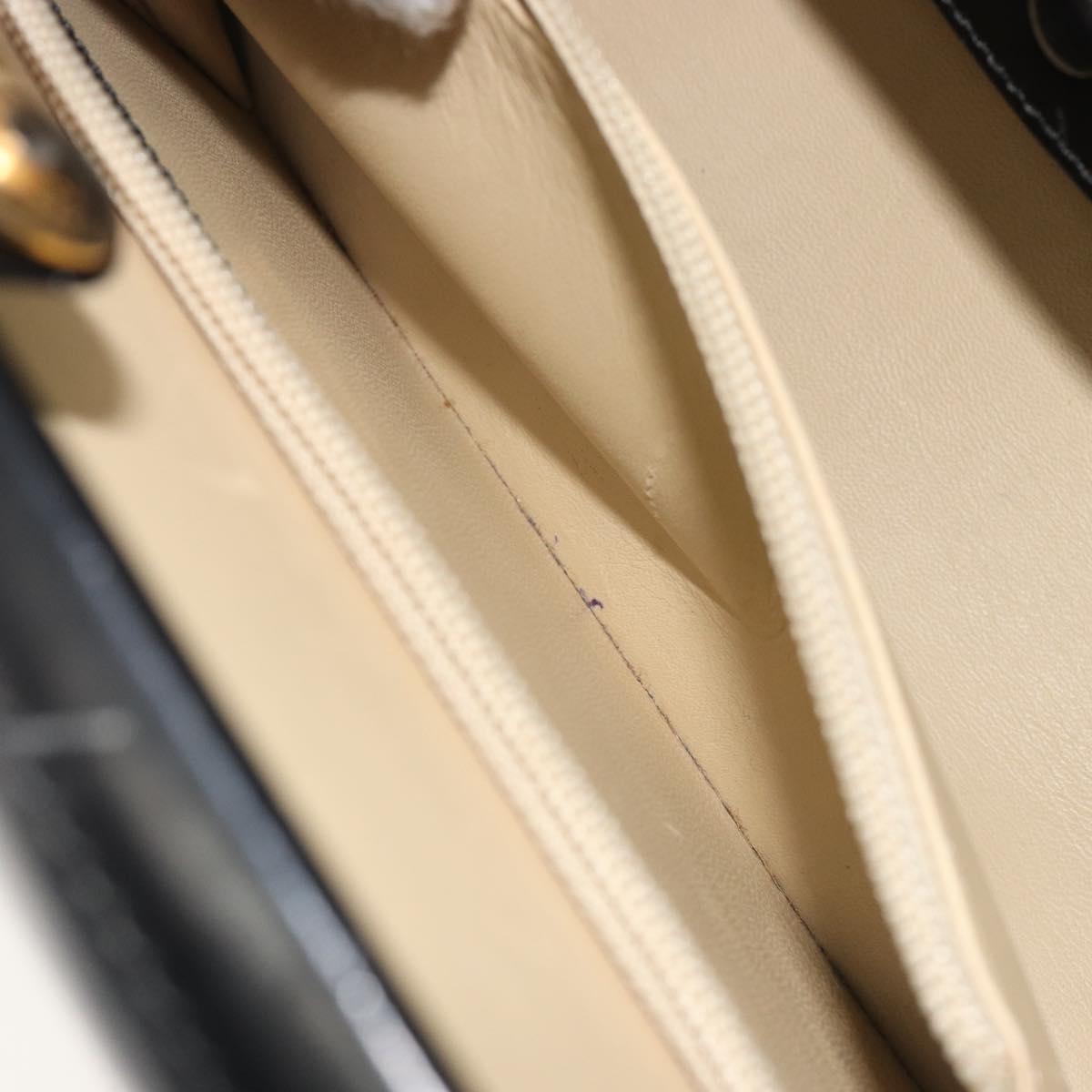 LOEWE Hand Bag Leather Black Auth bs36661
