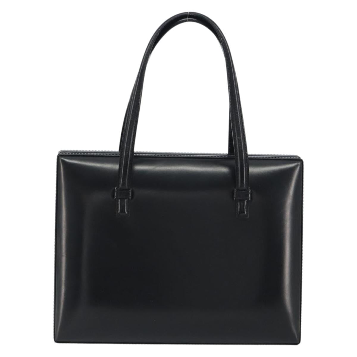 LOEWE Hand Bag Leather Black Auth bs36661