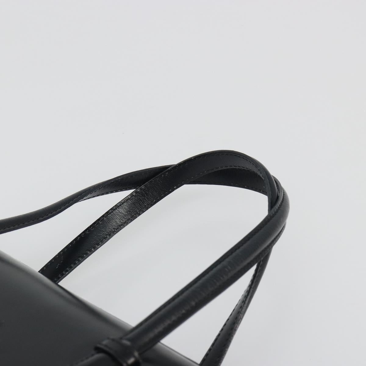 LOEWE Hand Bag Leather Black Auth bs36661