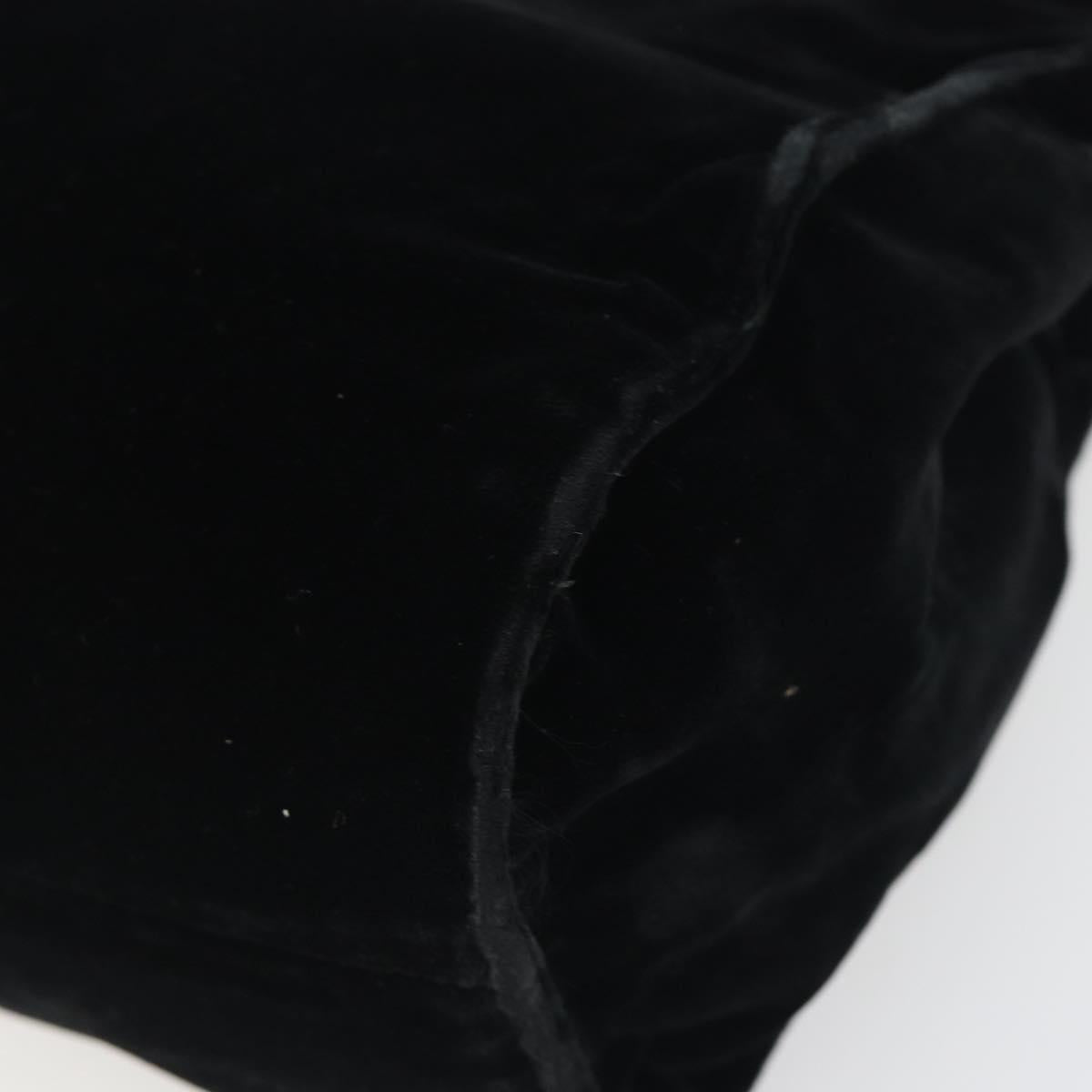 PRADA Hand Bag Velor Black Auth bs36670
