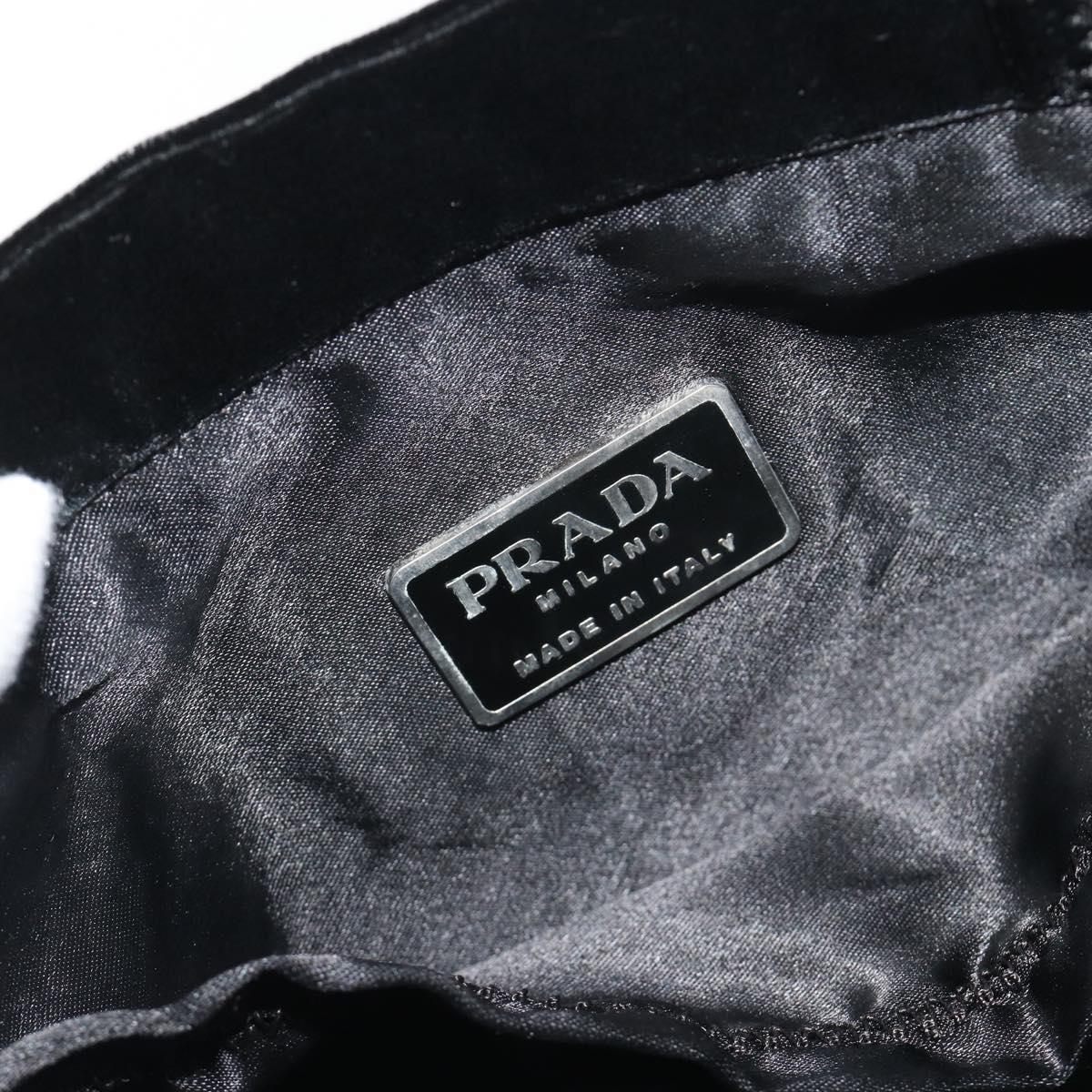 PRADA Hand Bag Velor Black Auth bs36670