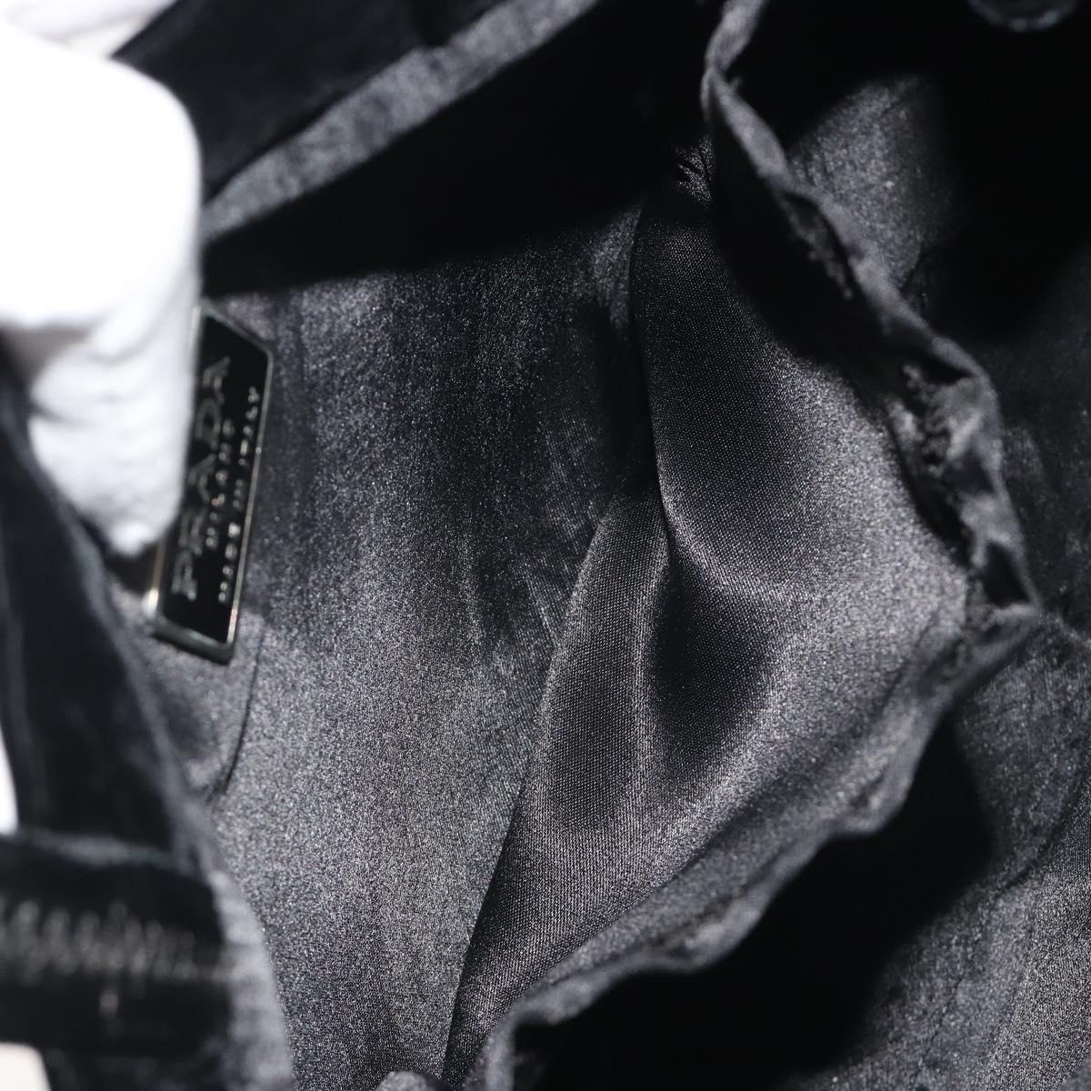 PRADA Hand Bag Velor Black Auth bs36670
