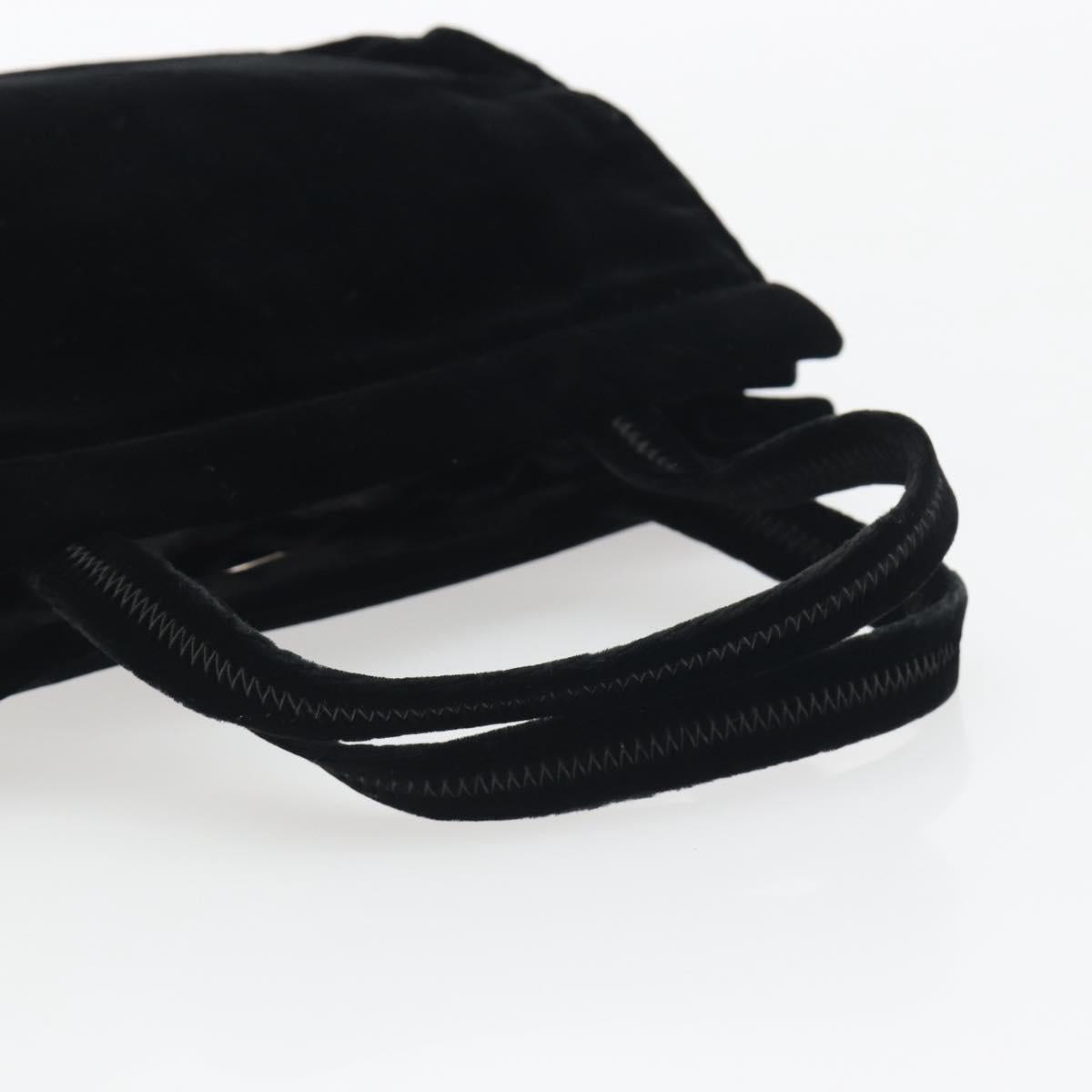PRADA Hand Bag Velor Black Auth bs36670