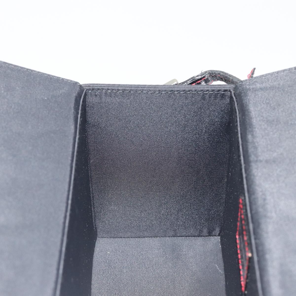 Christian Dior Hand Bag Nylon Black Silver Auth bs36673