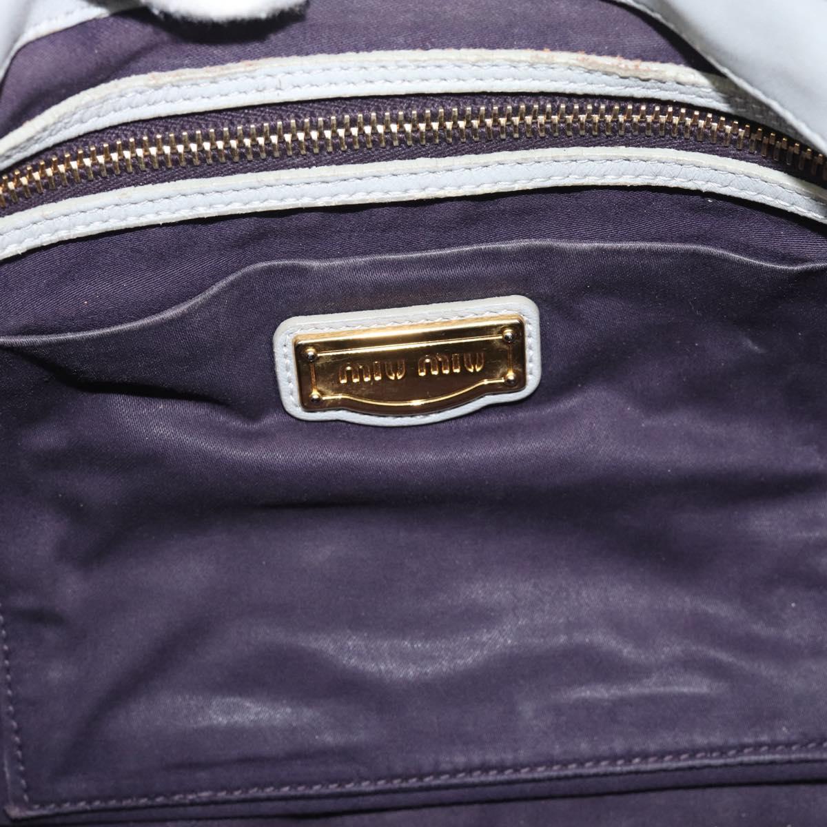 Miu Miu Matelasse Hand Bag Leather 2way Light Blue Gold Auth bs36677A