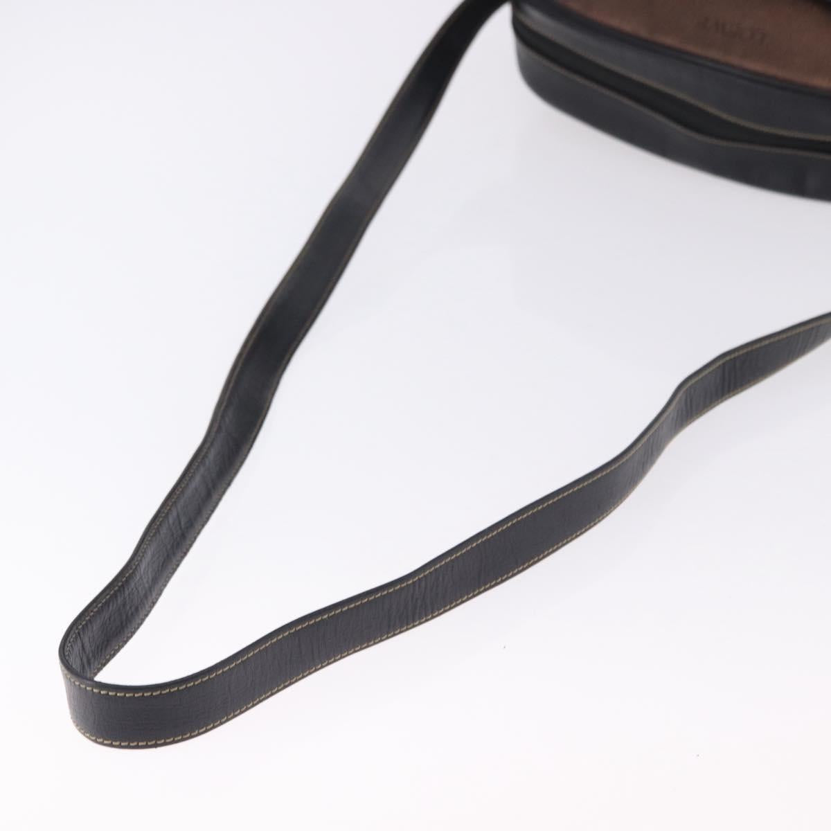 LOEWE Shoulder Bag Leather Black Gold Auth bs36681