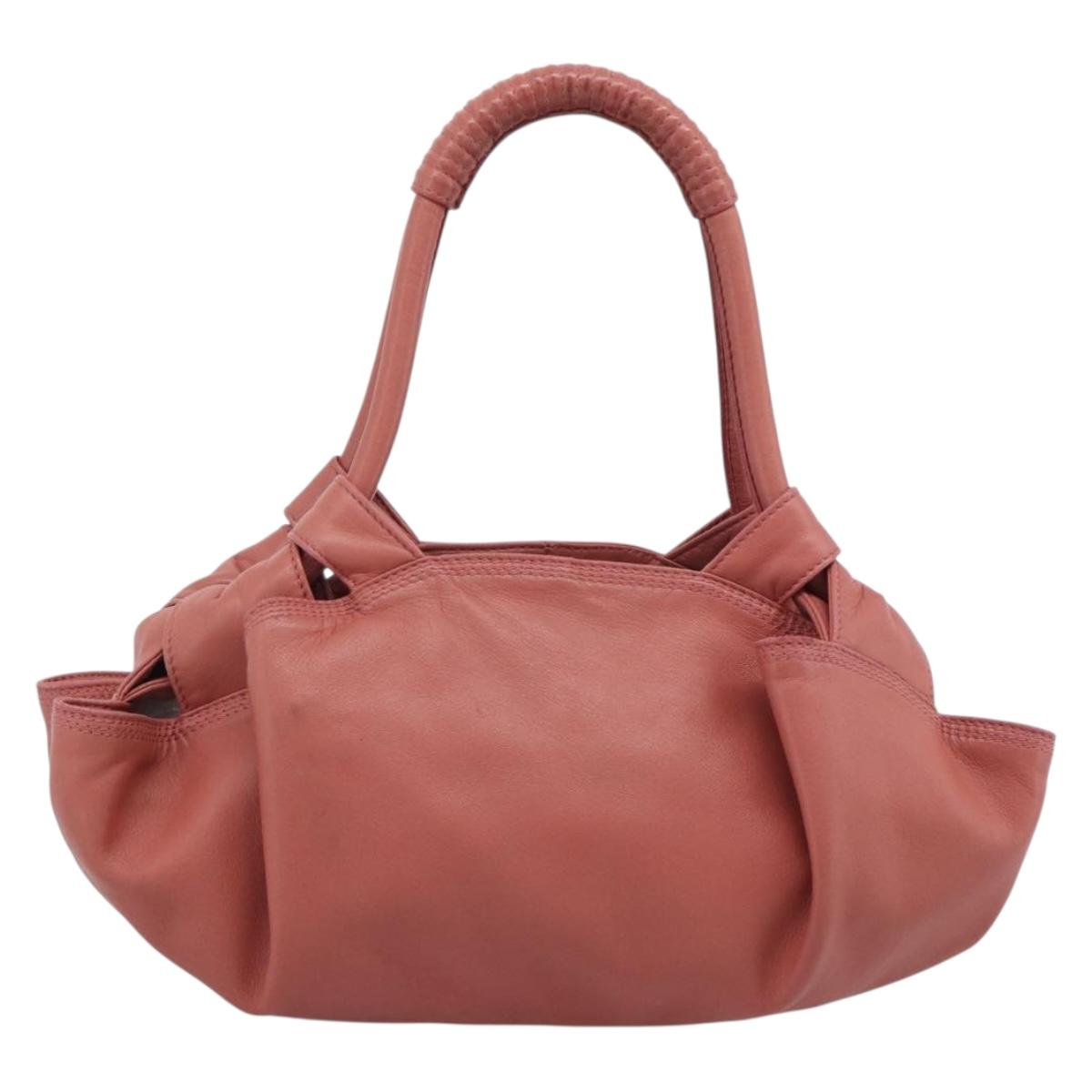 LOEWE Nappa Aire Anagram Hand Bag Leather Pink Gold Auth bs36684A