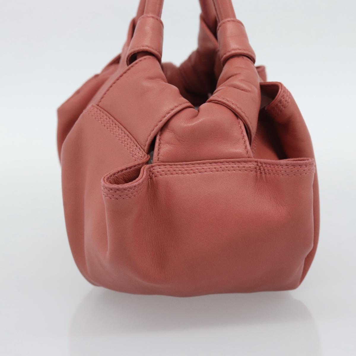LOEWE Nappa Aire Anagram Hand Bag Leather Pink Gold Auth bs36684A