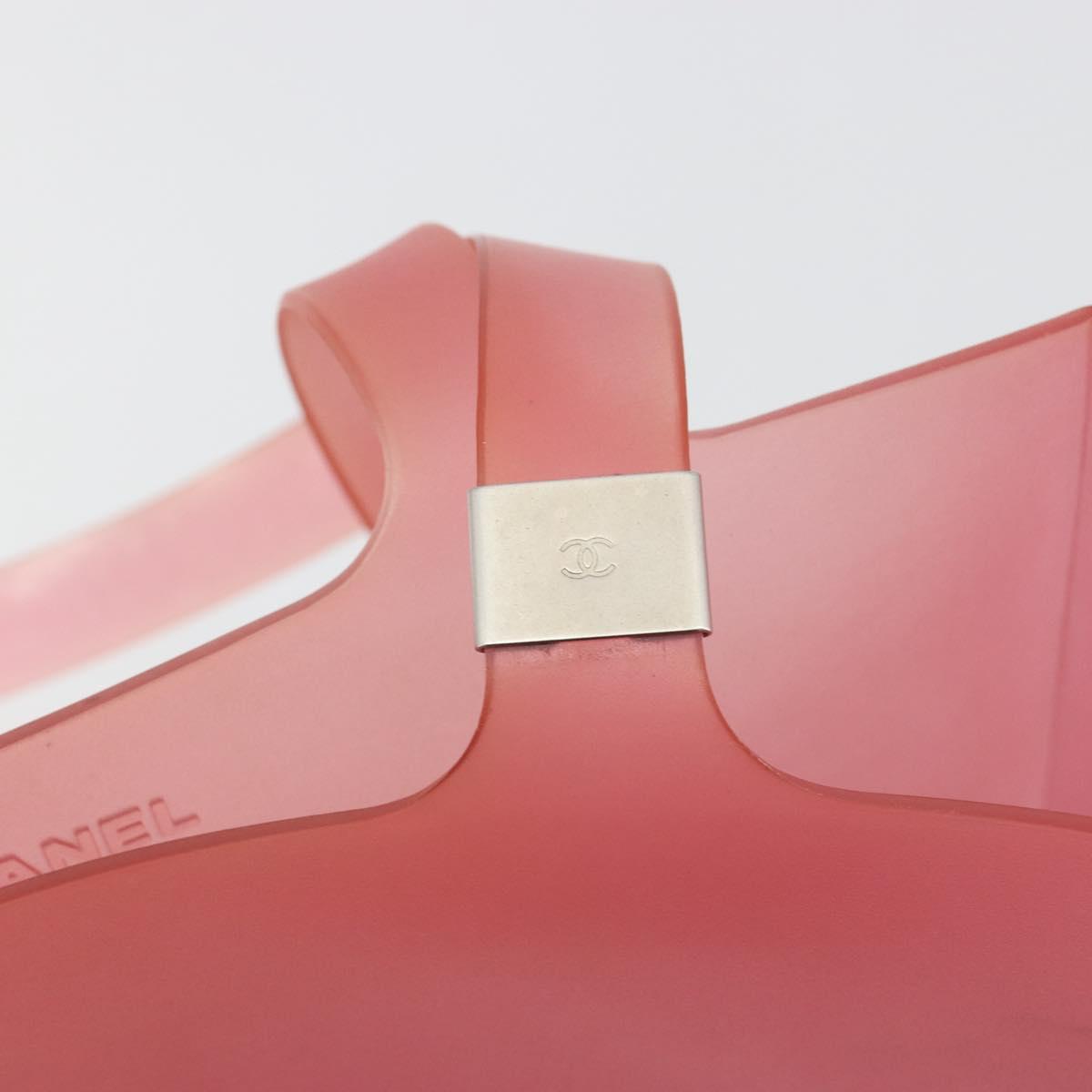 CHANEL Tote Bag Rubber Pink CC Auth bs36687