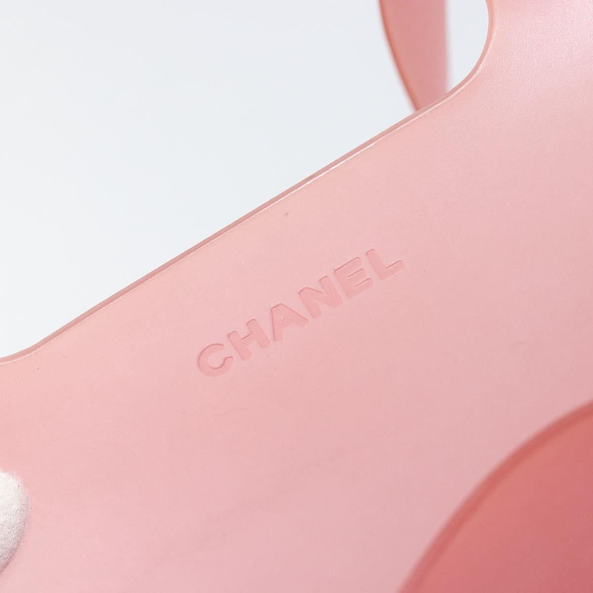 CHANEL Tote Bag Rubber Pink CC Auth bs36687
