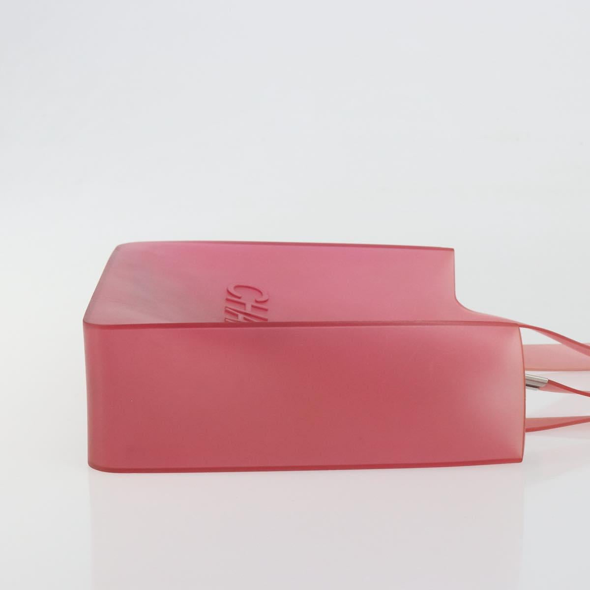 CHANEL Tote Bag Rubber Pink CC Auth bs36687