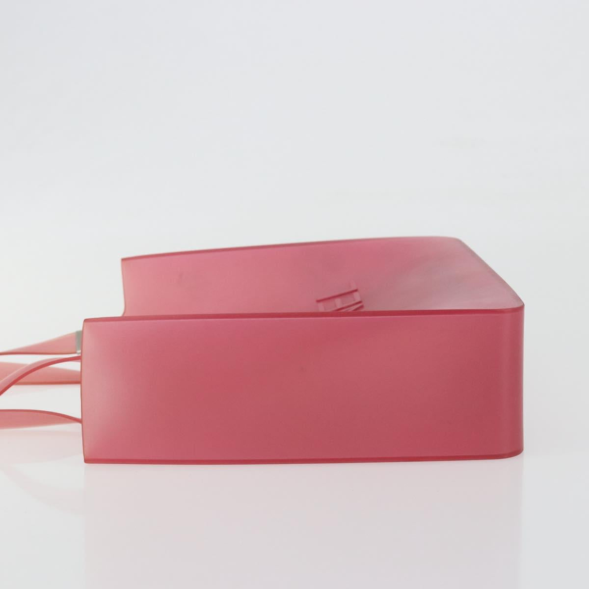 CHANEL Tote Bag Rubber Pink CC Auth bs36687