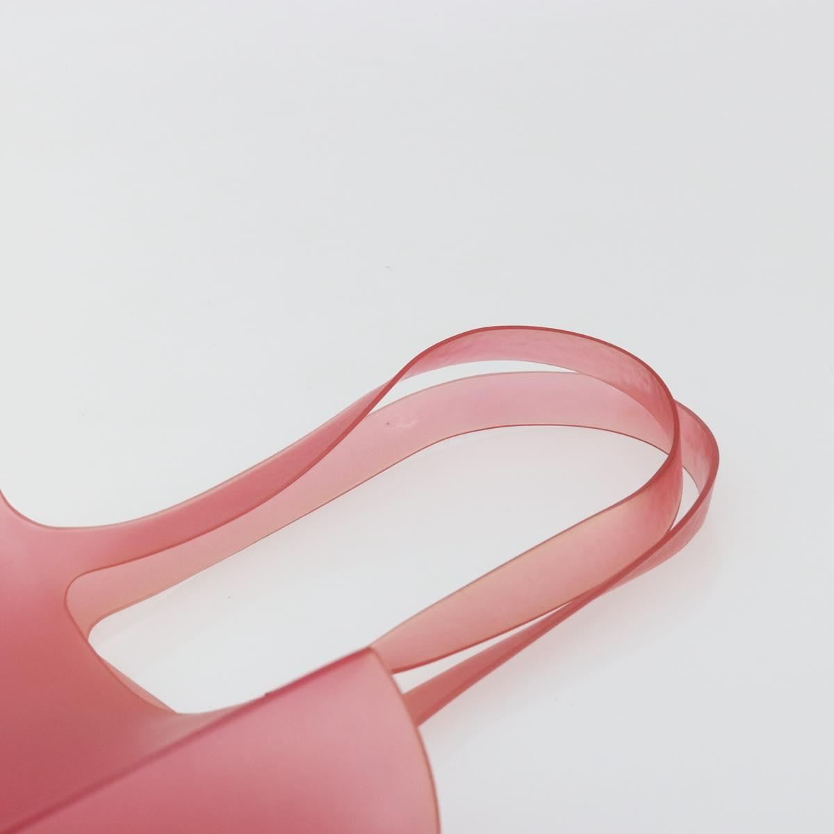 CHANEL Tote Bag Rubber Pink CC Auth bs36687