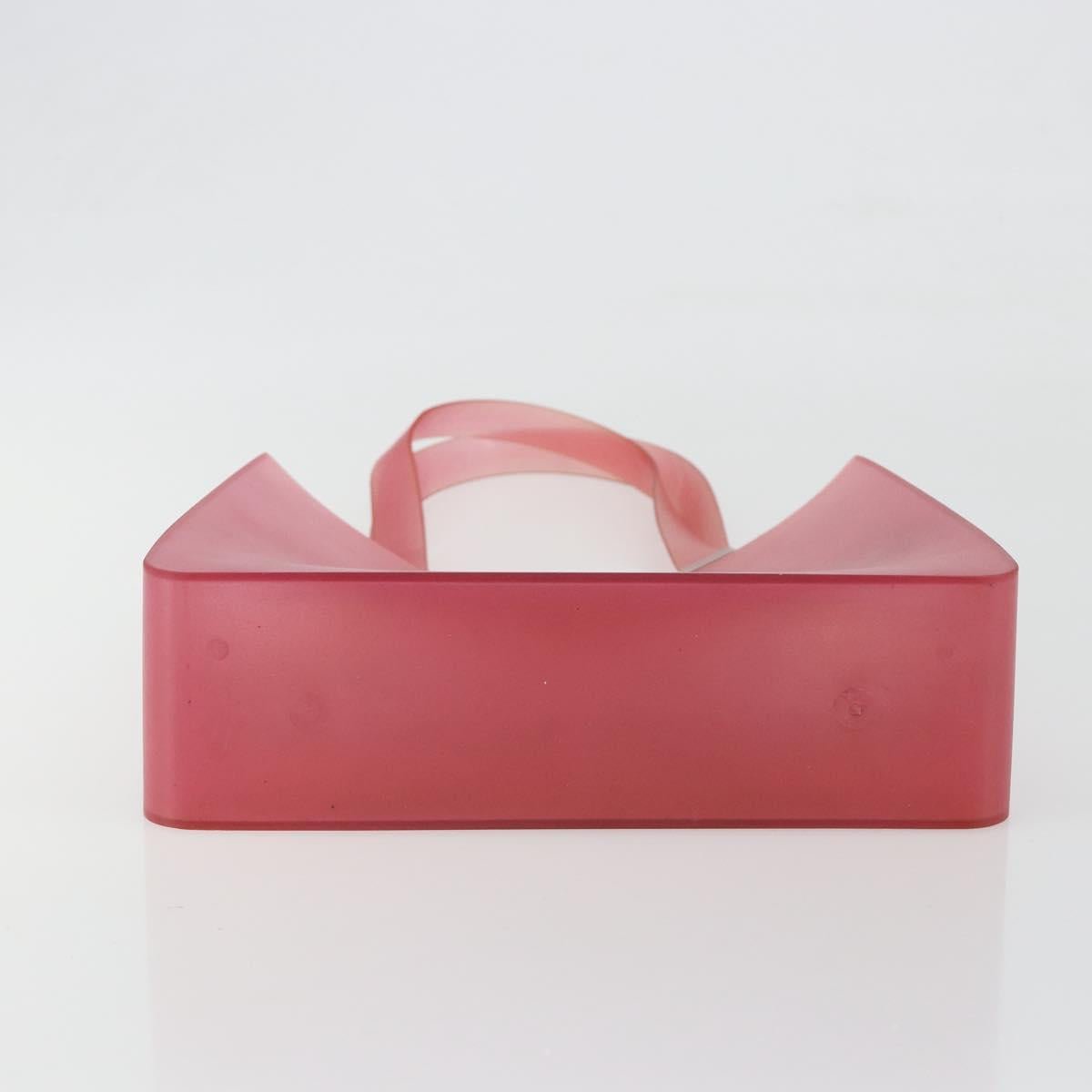 CHANEL Tote Bag Rubber Pink CC Auth bs36687