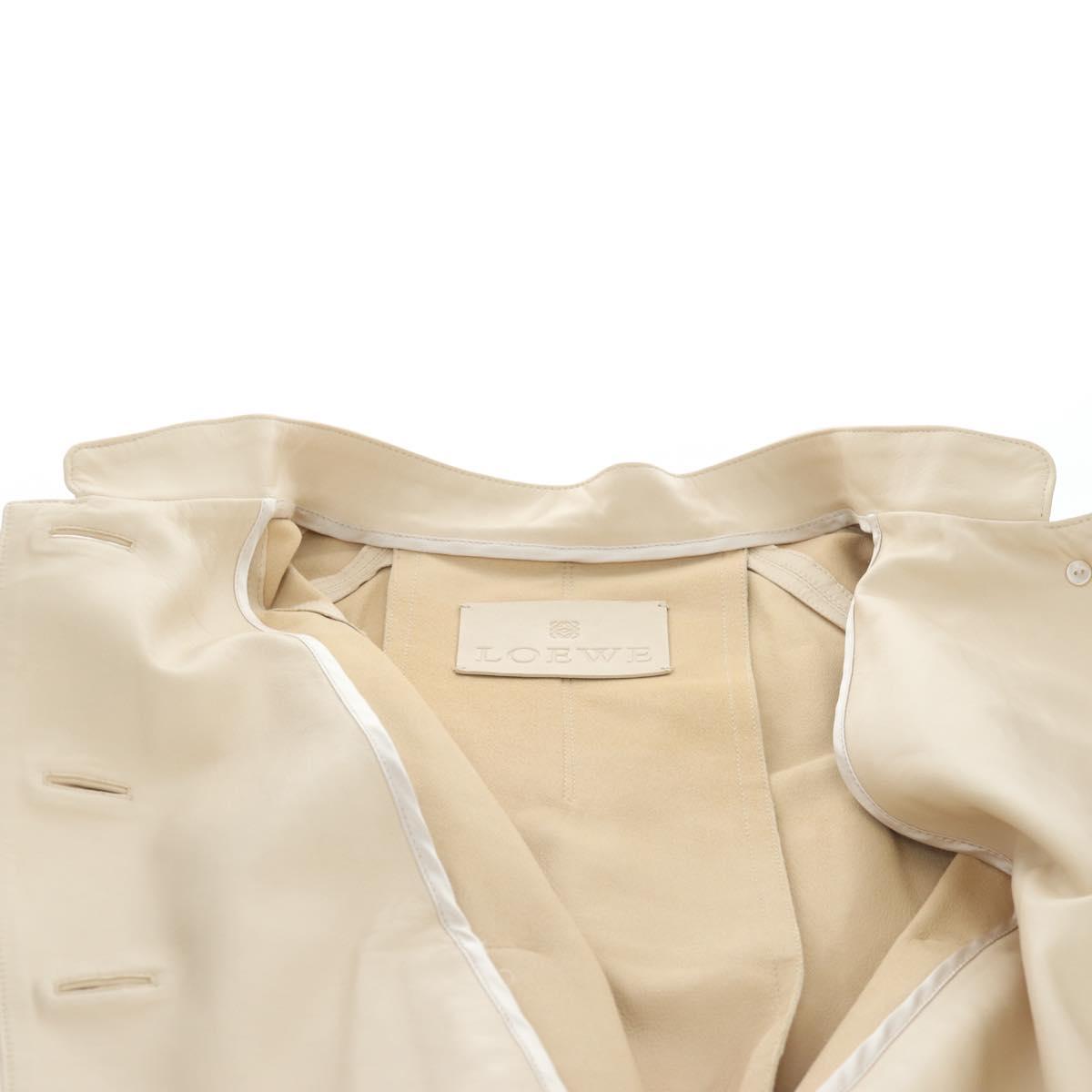 LOEWE Jacket Leather Beige Auth bs36688M