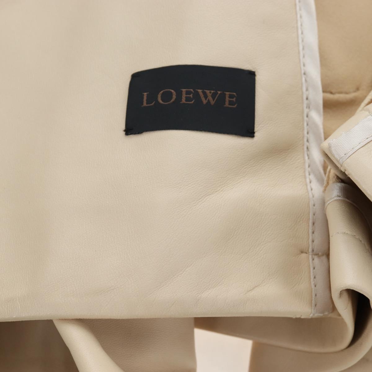 LOEWE Jacket Leather Beige Auth bs36688M