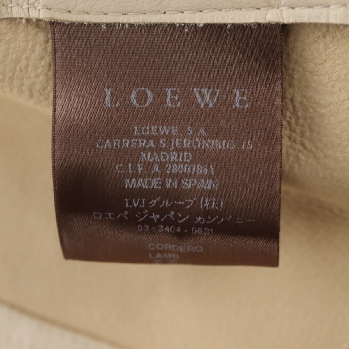 LOEWE Jacket Leather Beige Auth bs36688M