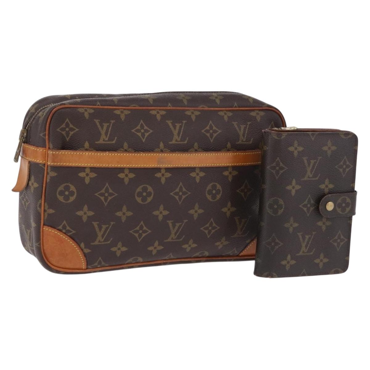 LOUIS VUITTON Monogram Clutch Bag 2 Set LV Auth bs36689
