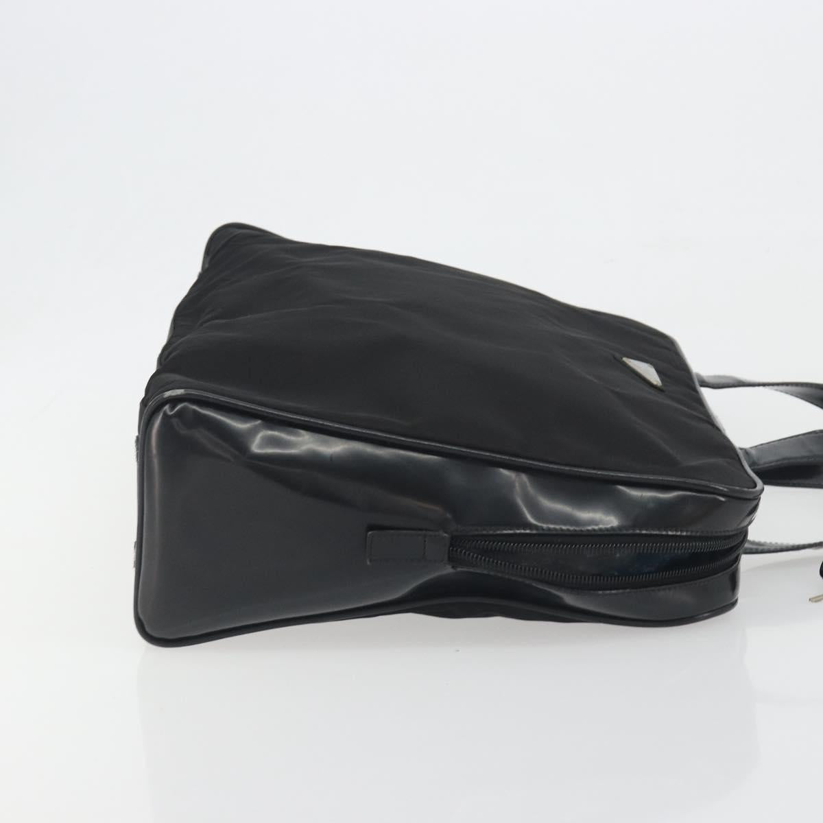 PRADA Hand Bag Nylon Velour 2 Set Black Beige Auth bs36691