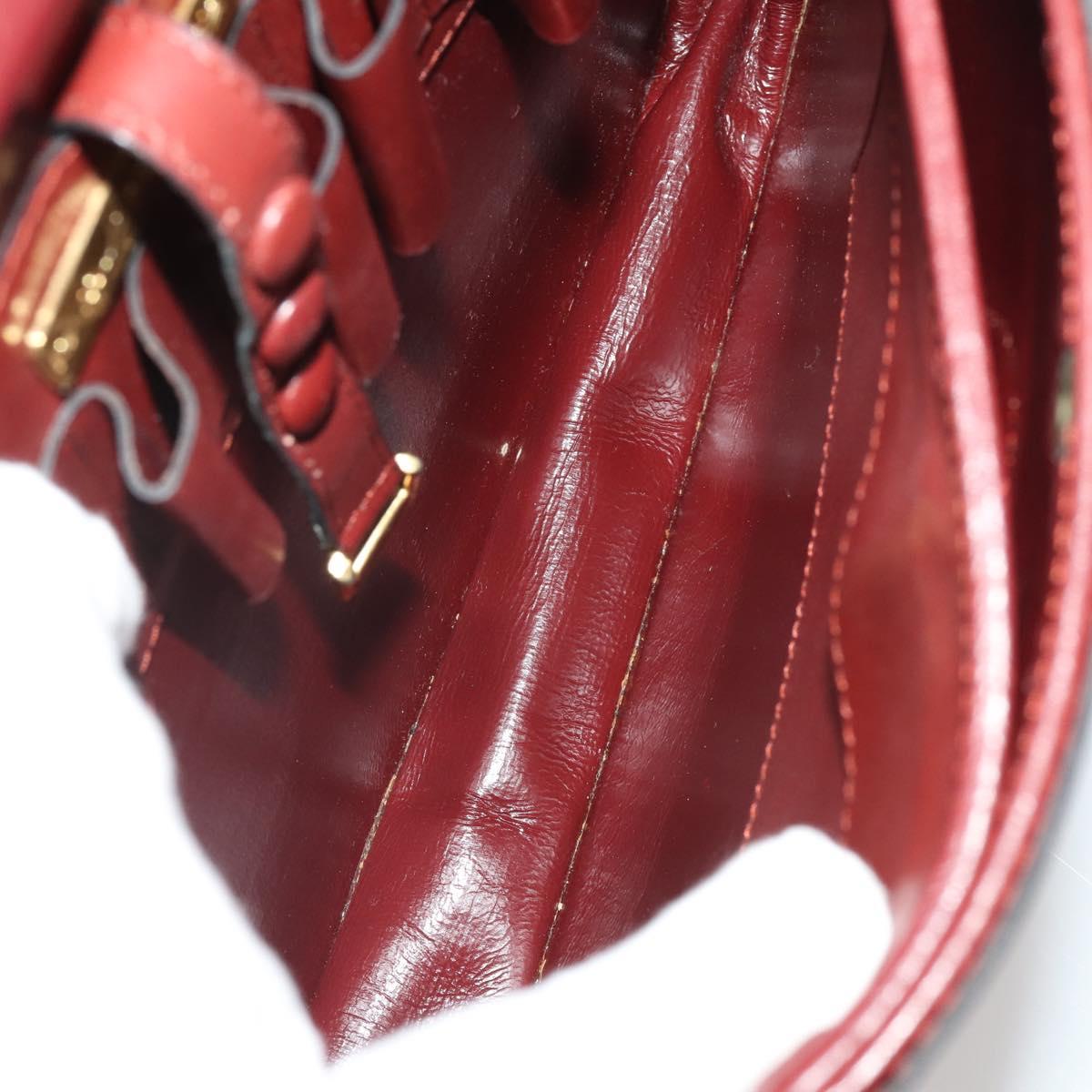CARTIER Must Line Shoulder Bag Leather 2 Set Bordeaux Auth bs36695
