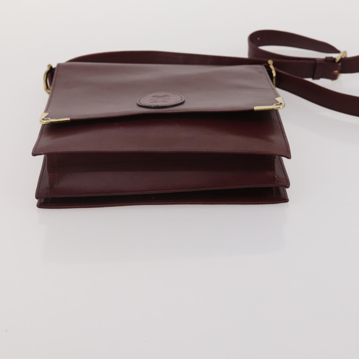 CARTIER Must Line Shoulder Bag Leather 2 Set Bordeaux Auth bs36695