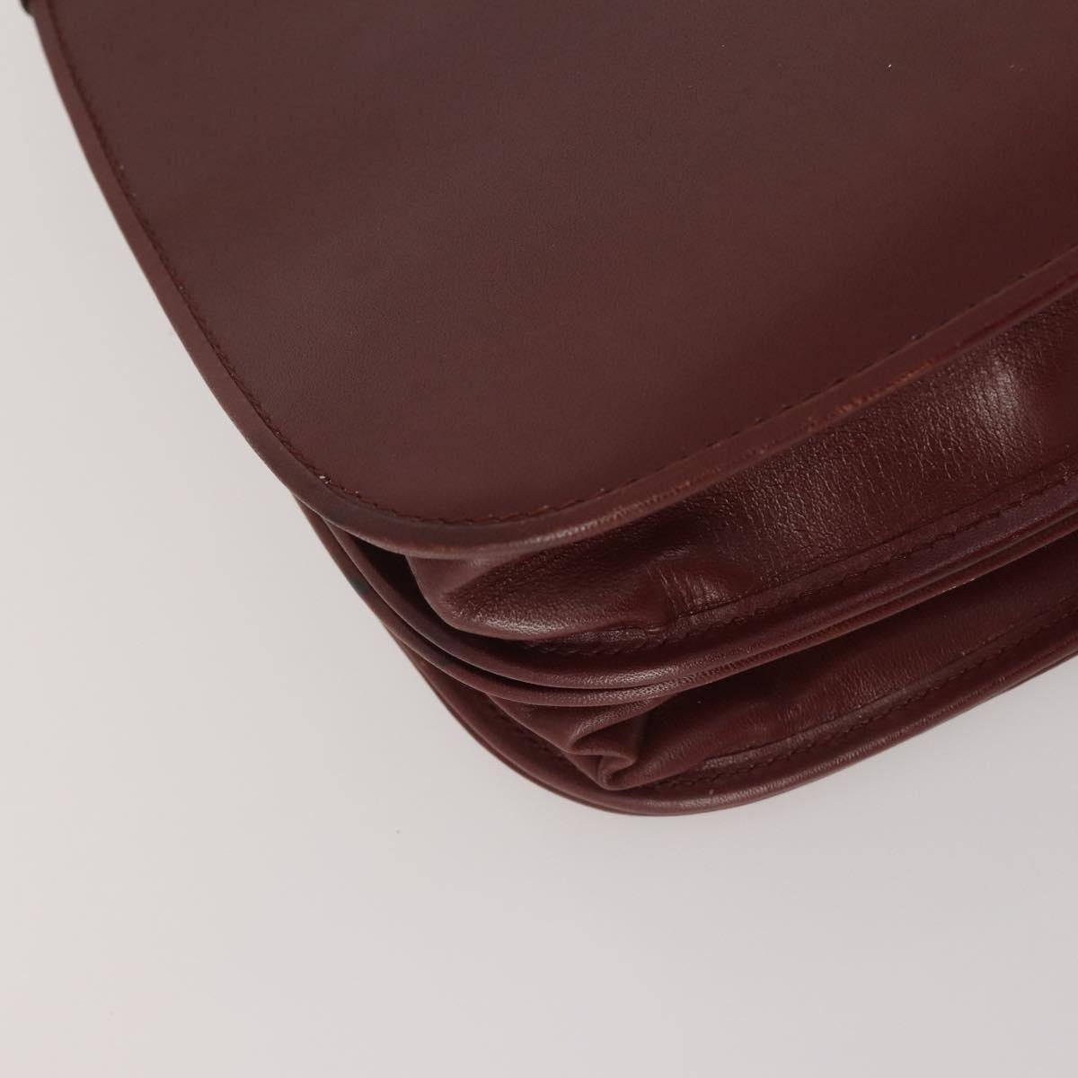 CARTIER Must Line Shoulder Bag Leather 2 Set Bordeaux Auth bs36695