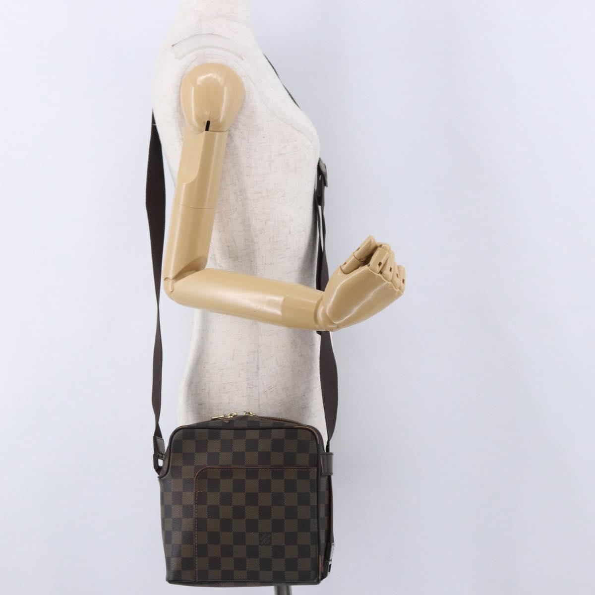 LOUIS VUITTON Damier Ebene Olaf PM Shoulder Bag N41442 LV Auth bs36700