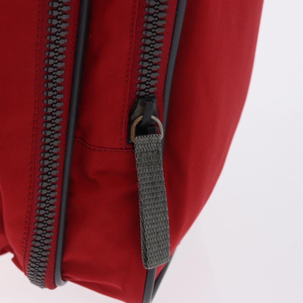 PRADA Sports Line Shoes Case Hand Bag Nylon Red Auth bs36709