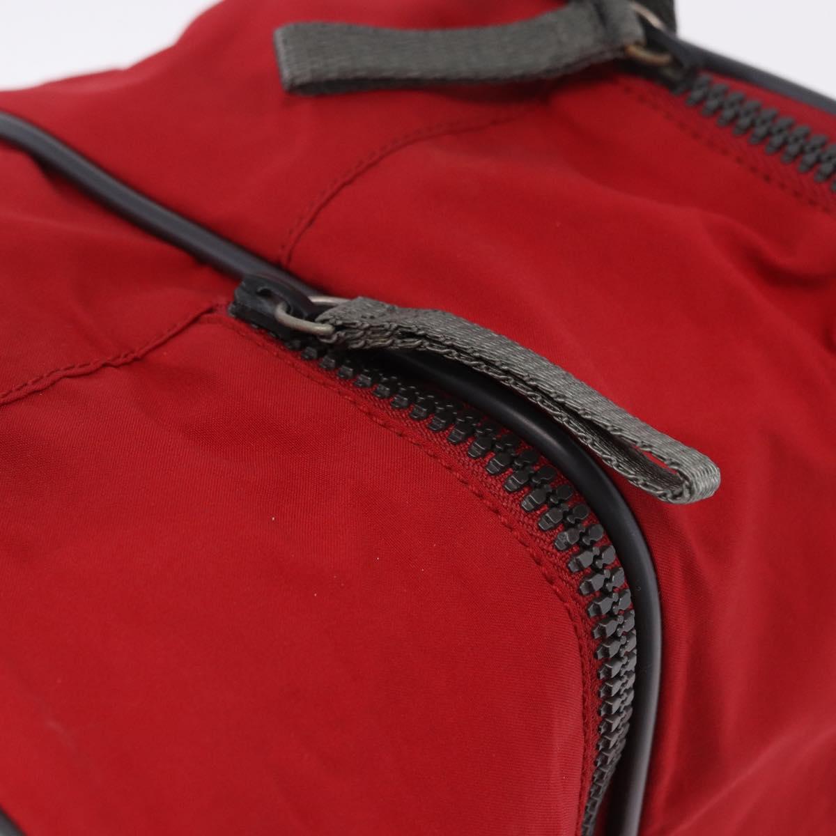 PRADA Sports Line Shoes Case Hand Bag Nylon Red Auth bs36709