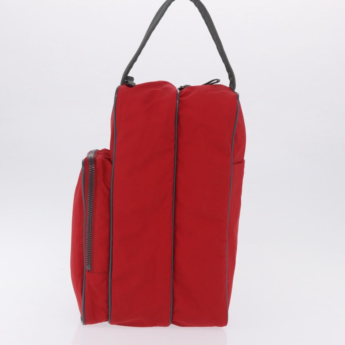 PRADA Sports Line Shoes Case Hand Bag Nylon Red Auth bs36709