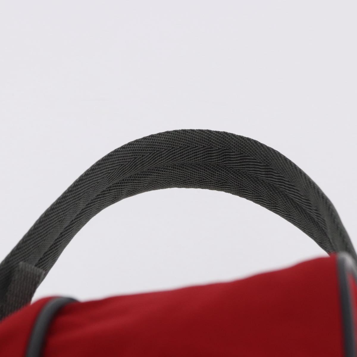 PRADA Sports Line Shoes Case Hand Bag Nylon Red Auth bs36709