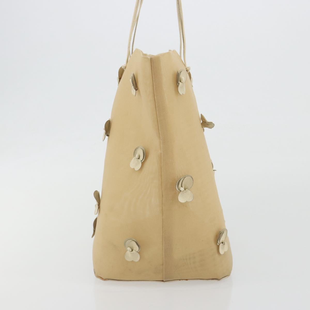 PRADA Tote Bag Mesh Beige Auth bs36710