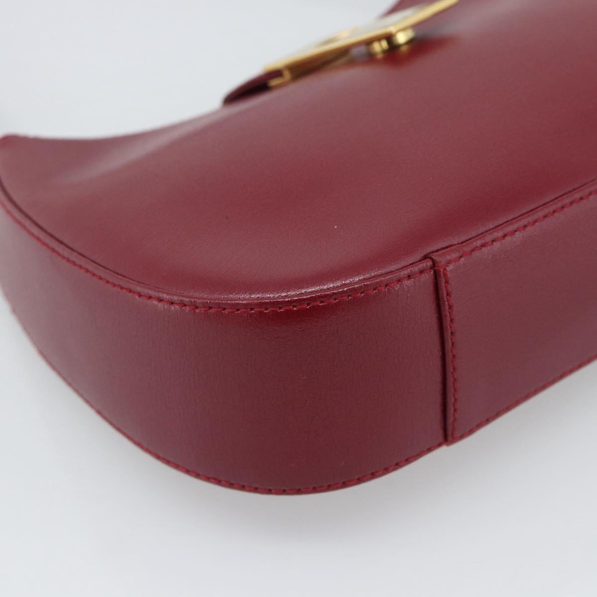 GIVENCHY Shoulder Bag Leather Red Gold Auth bs36712A