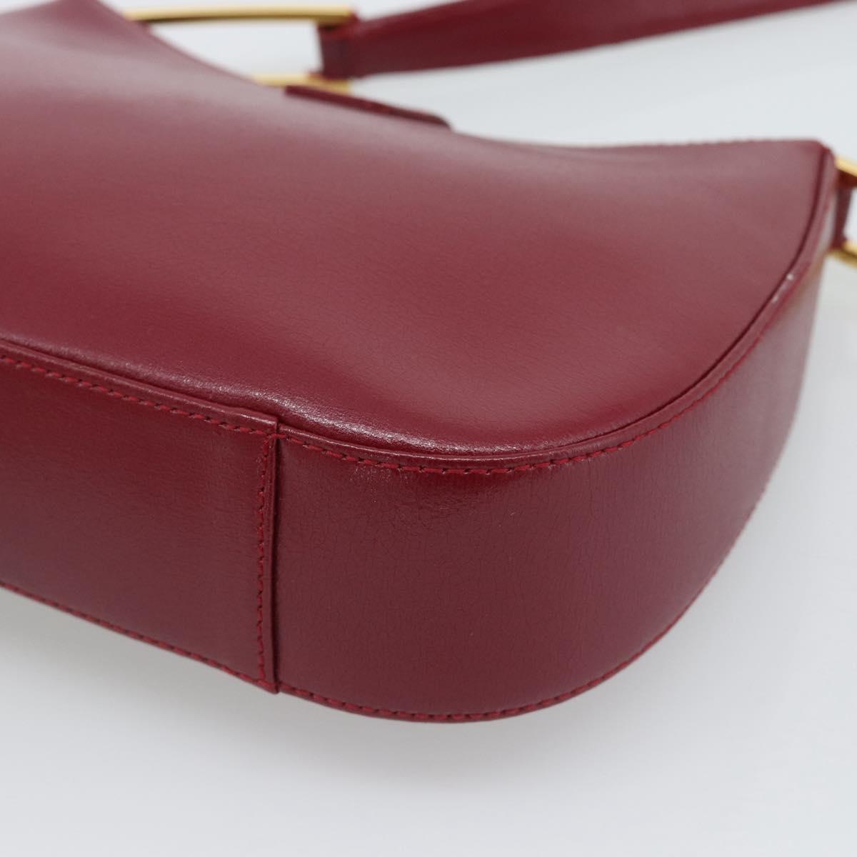 GIVENCHY Shoulder Bag Leather Red Gold Auth bs36712A