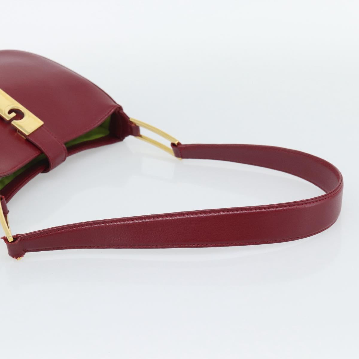 GIVENCHY Shoulder Bag Leather Red Gold Auth bs36712A
