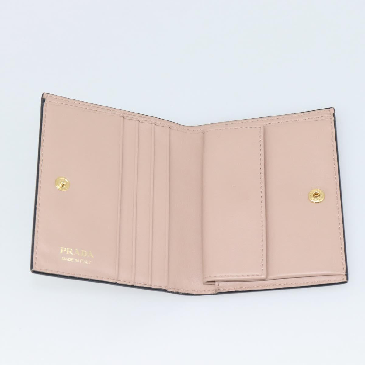 PRADA Bifold Wallet Safiano Leather Black Gold Auth bs36713A