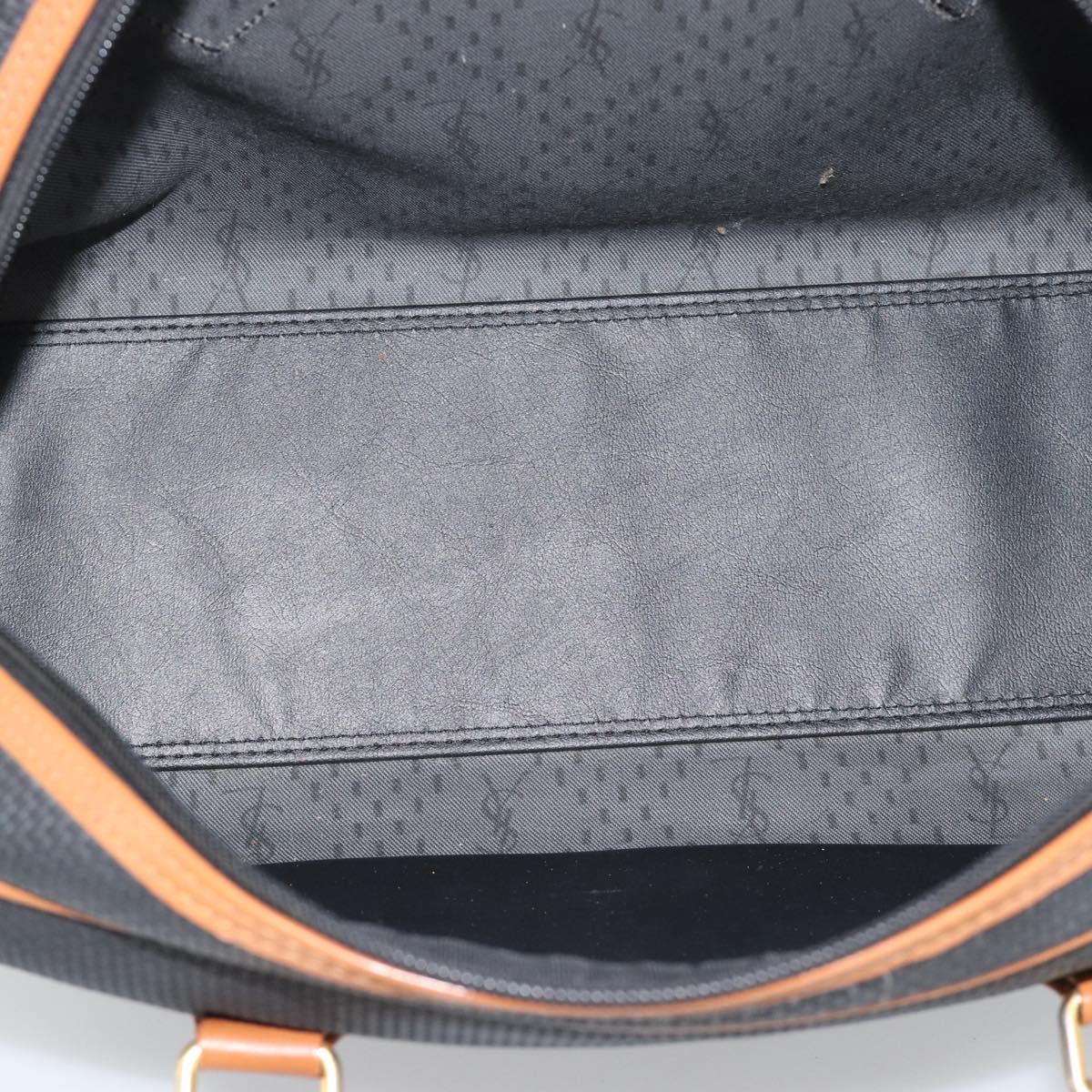SAINT LAURENT Boston Bag PVC Black Gold Auth bs36716