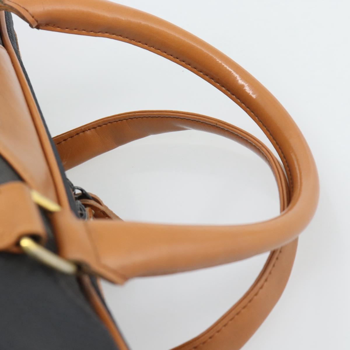 SAINT LAURENT Boston Bag PVC Black Gold Auth bs36716