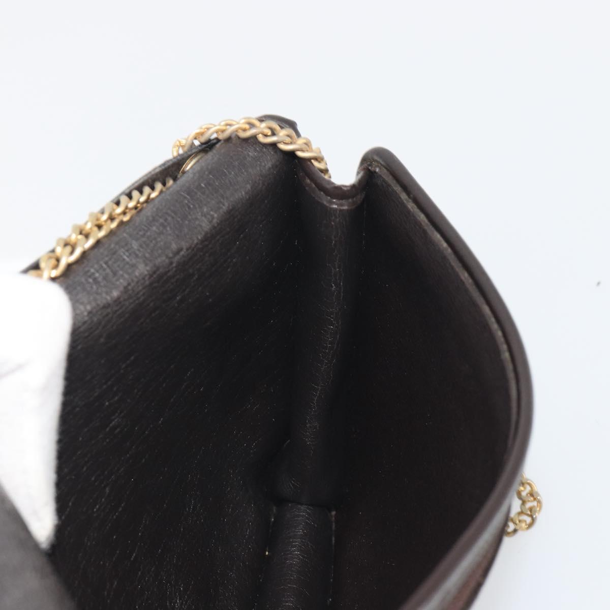 Christian Dior Trotter Canvas Chain Shoulder Bag Beige Gold Auth bs36726