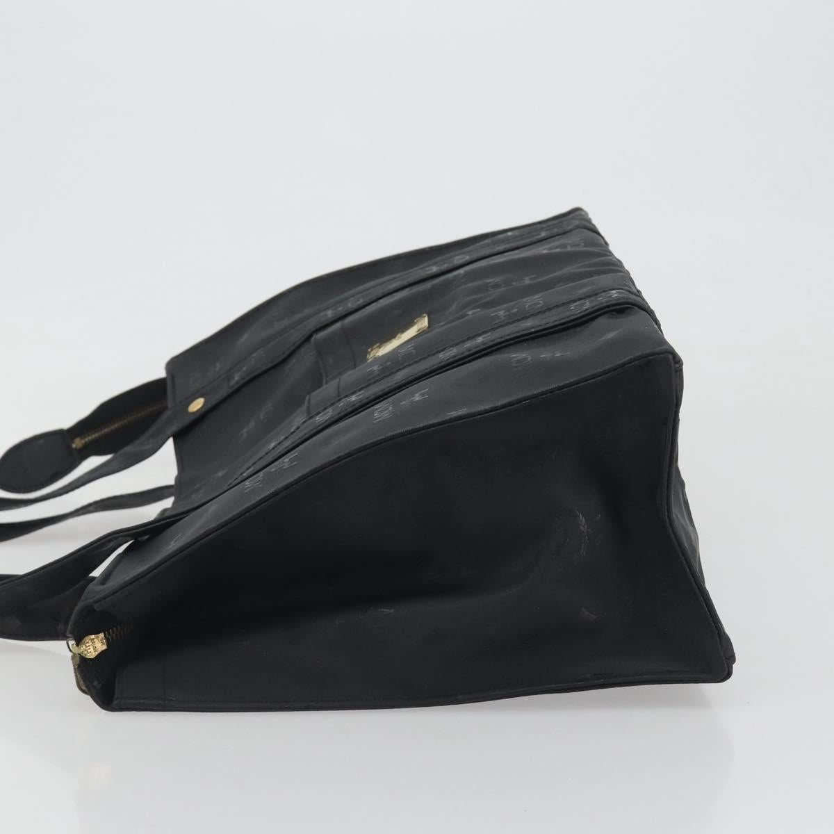 MCM Vicetos Logogram Shoulder Bag PVC Black Gold Auth bs36729