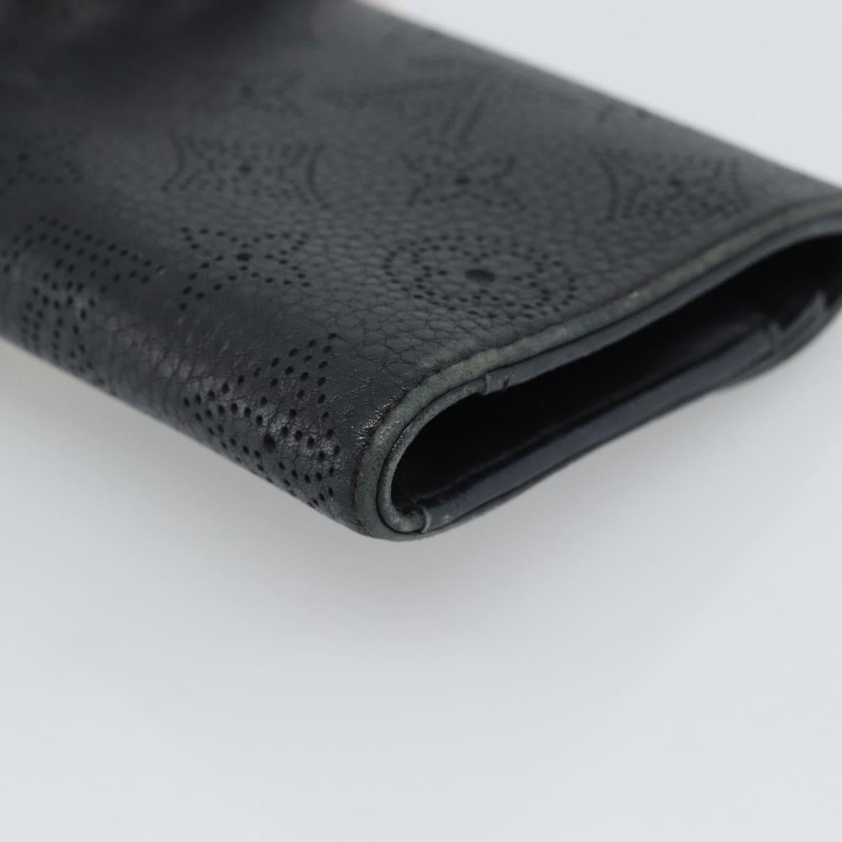 LOUIS VUITTON Monogram Mahina Portefeuille Amelia Black M95549 Auth bs36730