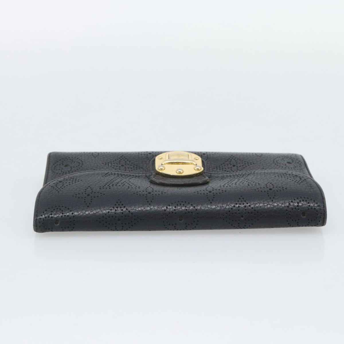 LOUIS VUITTON Monogram Mahina Portefeuille Amelia Black M95549 Auth bs36730