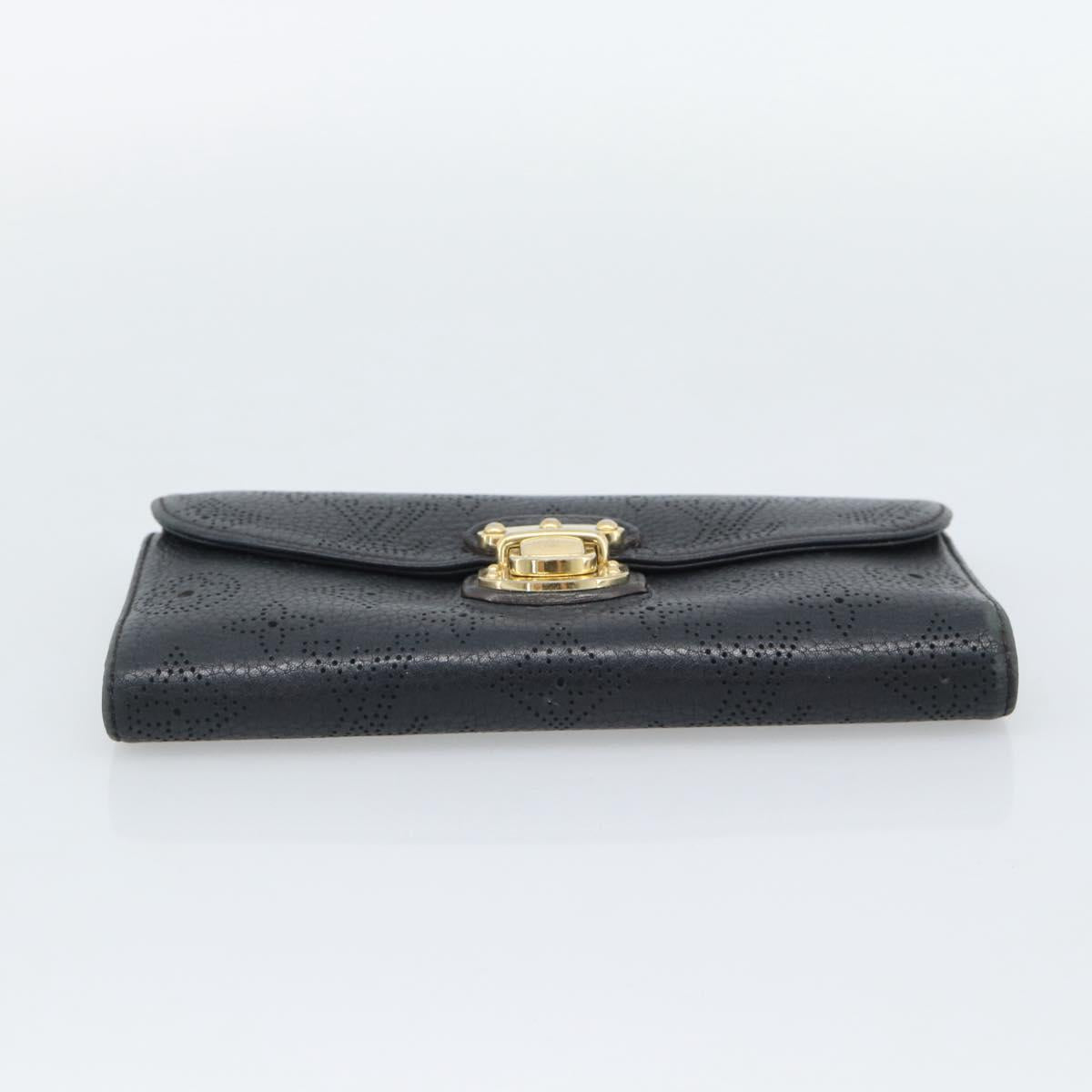 LOUIS VUITTON Monogram Mahina Portefeuille Amelia Black M95549 Auth bs36730