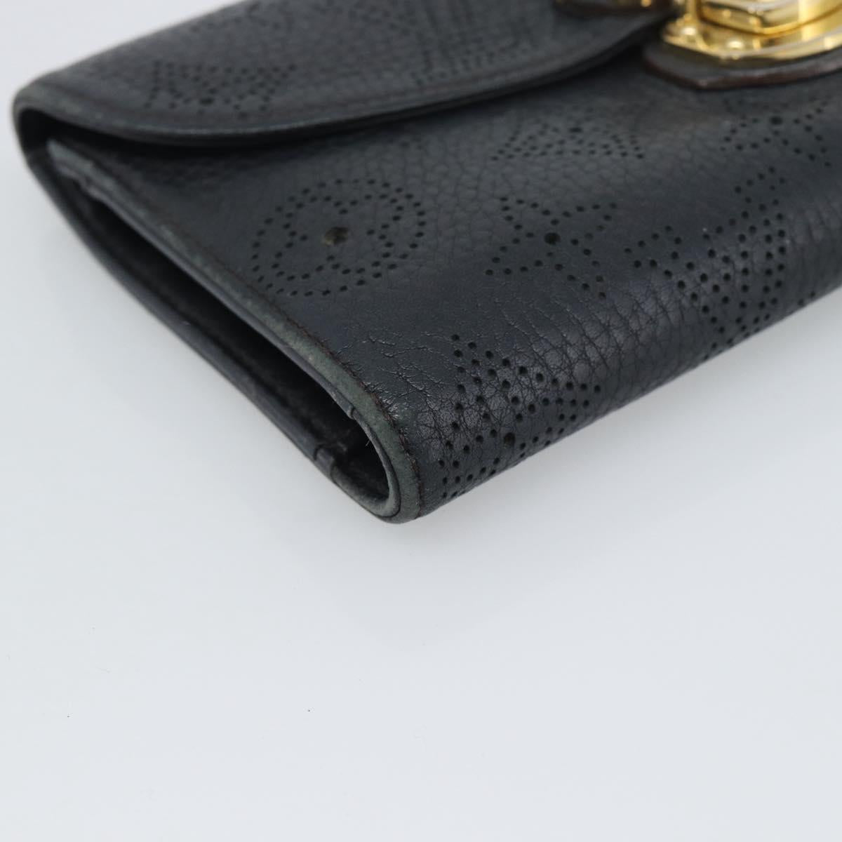 LOUIS VUITTON Monogram Mahina Portefeuille Amelia Black M95549 Auth bs36730