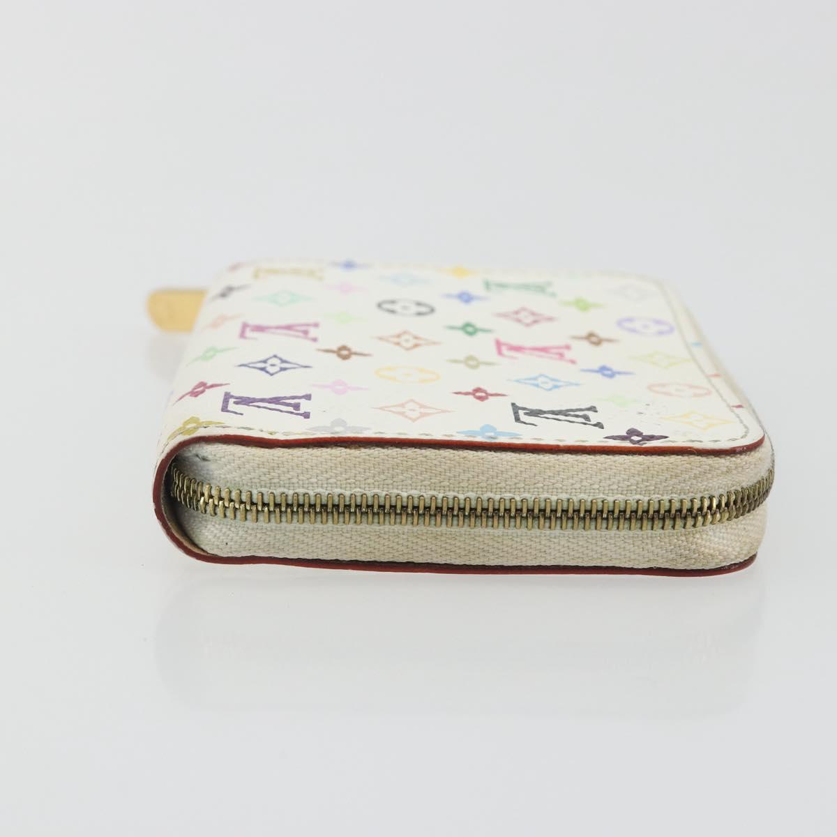 LOUIS VUITTON Multicolor Zippy Coin Purse White M93741 LV Auth bs36731A