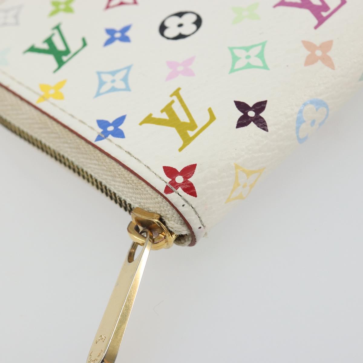 LOUIS VUITTON Multicolor Zippy Coin Purse White M93741 LV Auth bs36731A