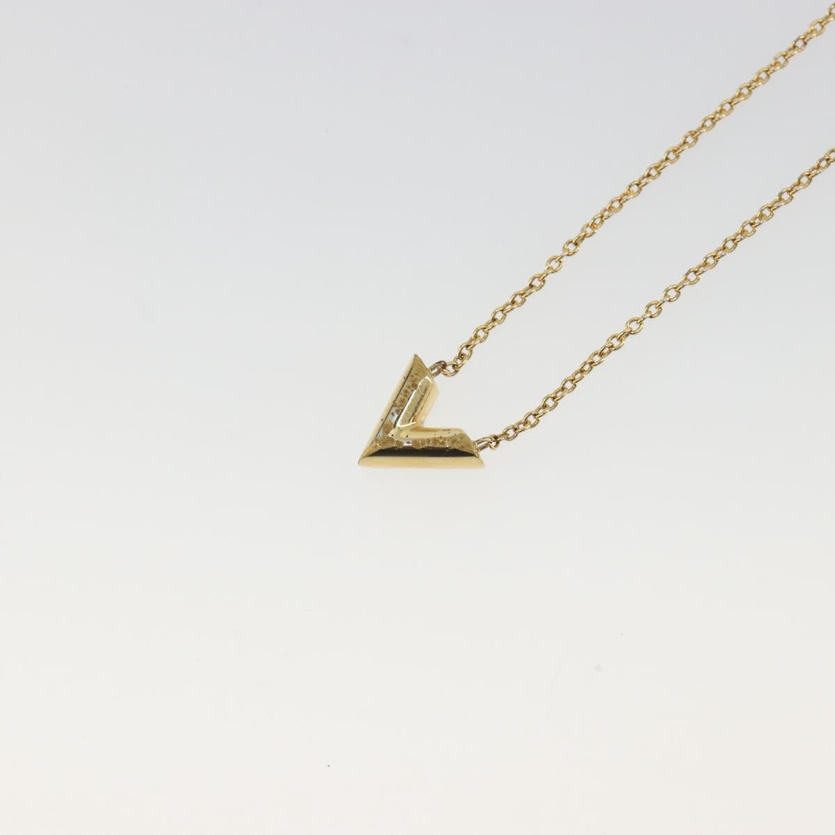 LOUIS VUITTON Essential V Necklace Metal Gold M61083 LV Auth bs36732
