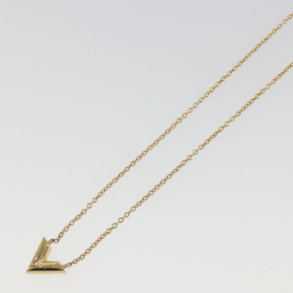 LOUIS VUITTON Essential V Necklace Metal Gold M61083 LV Auth bs36732