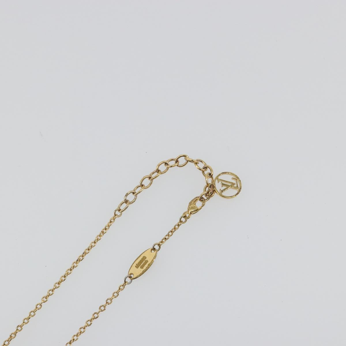 LOUIS VUITTON Essential V Necklace Metal Gold M61083 LV Auth bs36732