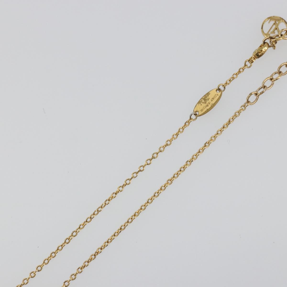LOUIS VUITTON Essential V Necklace Metal Gold M61083 LV Auth bs36732